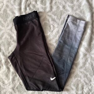 Woman’s Nike Pro Black and White Gradient Leggings